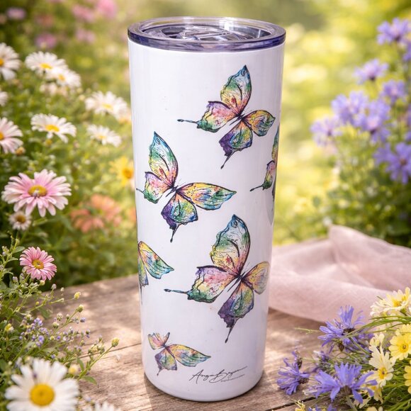 Angie Bryan Creations Other - Butterfly Tumbler 20oz Stainless Steel | Watercolor Butterfly Cup | Nature Lover